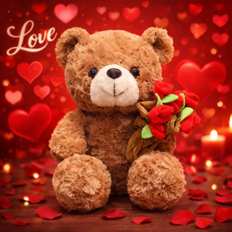 XO Bear™ - Miś z kwiatkami/czapką