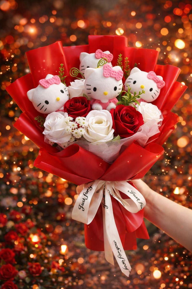 Kitty Love Bouquet™ - Bukiet z prezentem